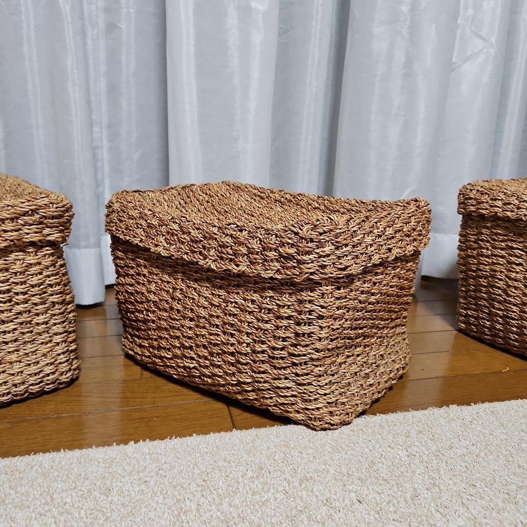 Ｋy o 　無印　蓋付き アバカ　バスケット　廃盤