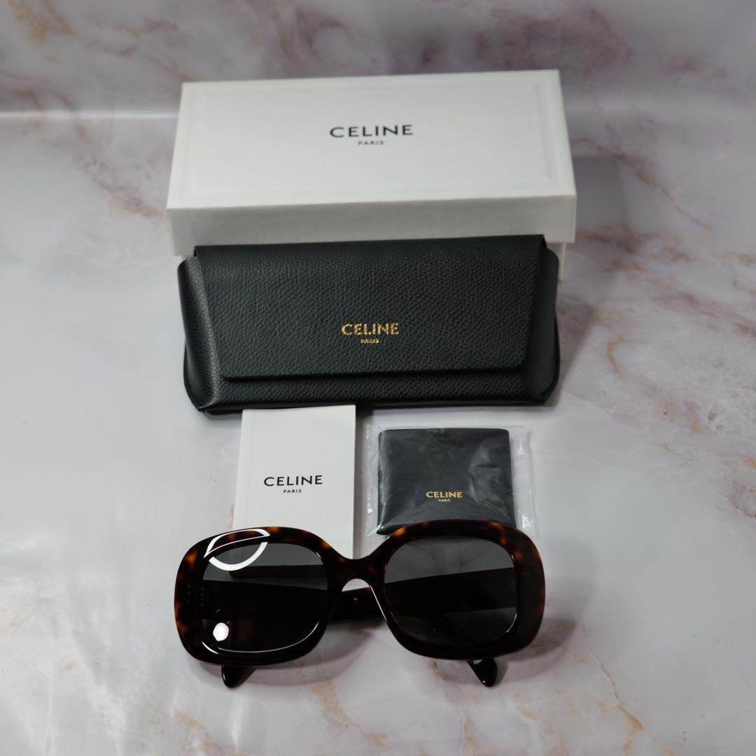 CELINE セリーヌ スクエア Y2K べっ甲 サングラス ケース付き
