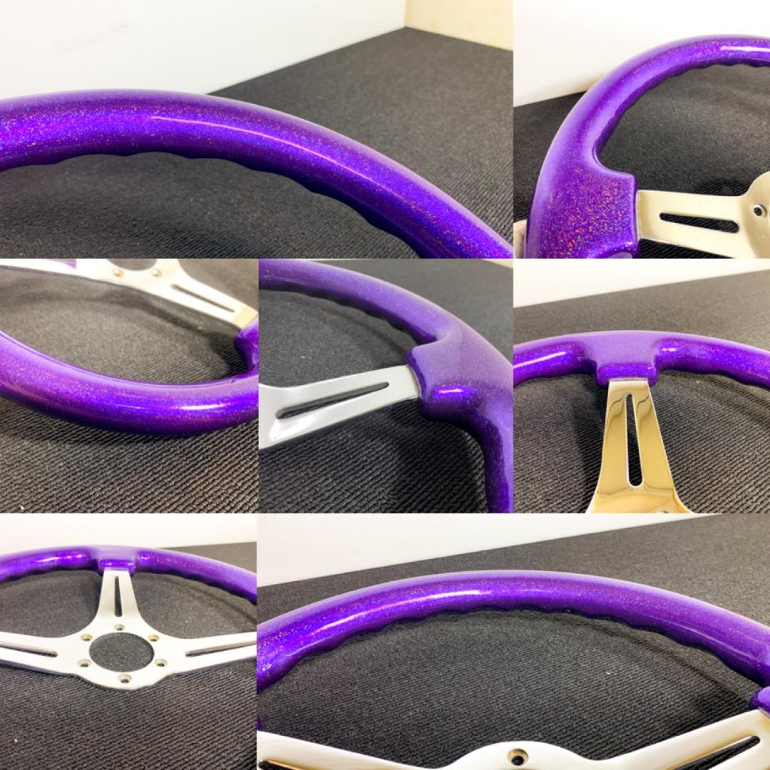 エムズレーシング ウッドステアリング カスタムペイント 90s 当時物