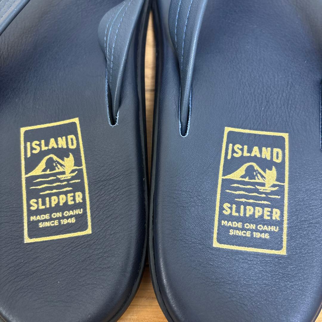 新品  SLIPPER レザーサンダル 28cm ネイビー