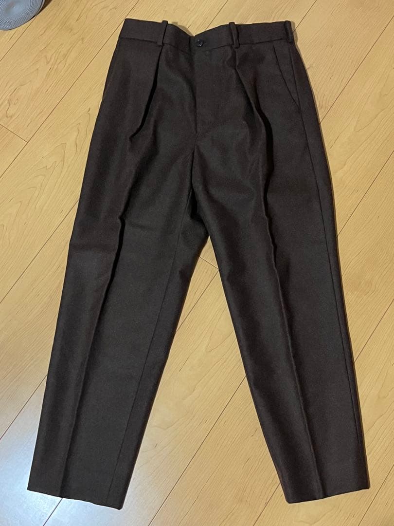 パンツ MARKAWARE PEGTOP BLACK WOOL FLANNEL