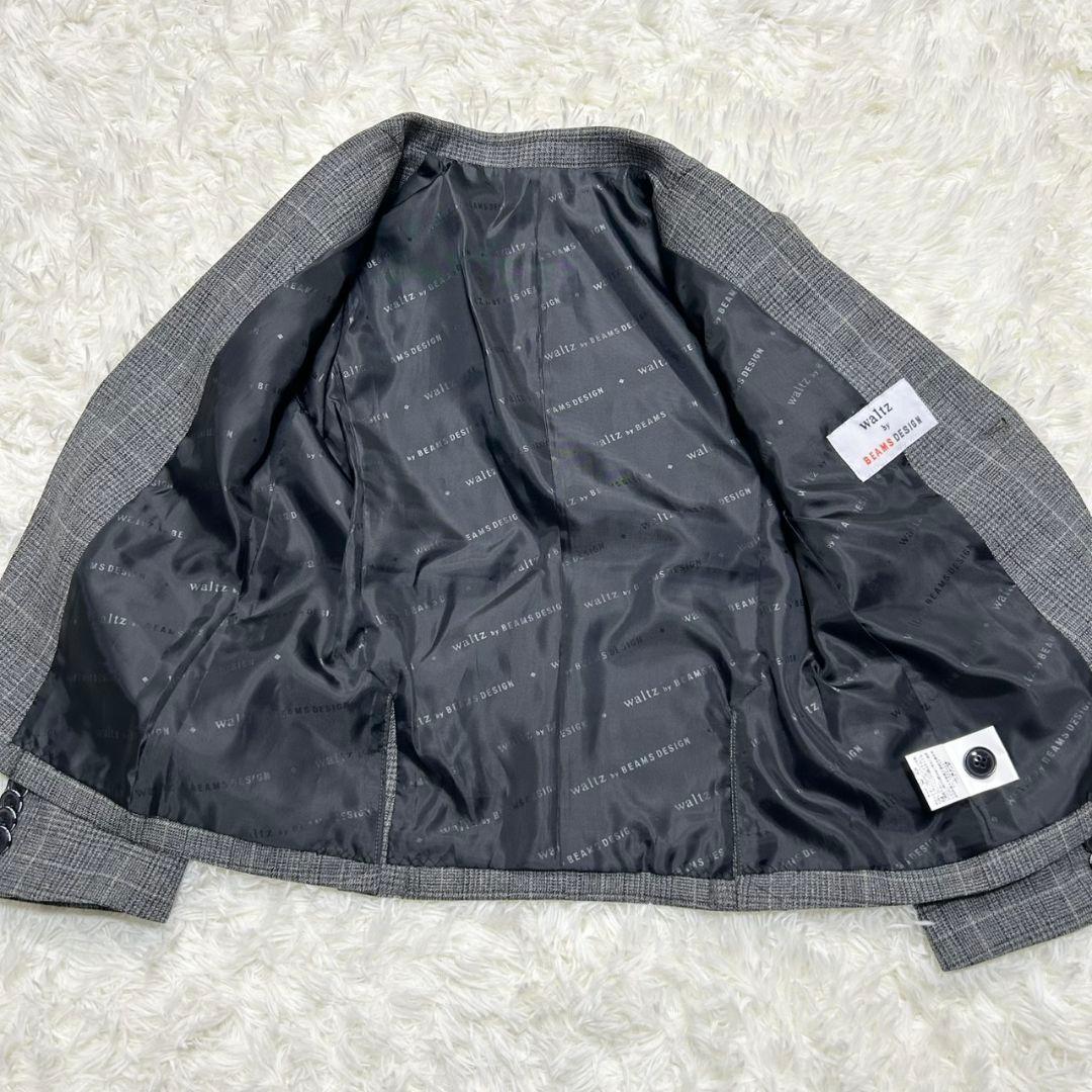【美品】ワルツバイビームス フォーマル スーツ チェック グレー 男の子 130