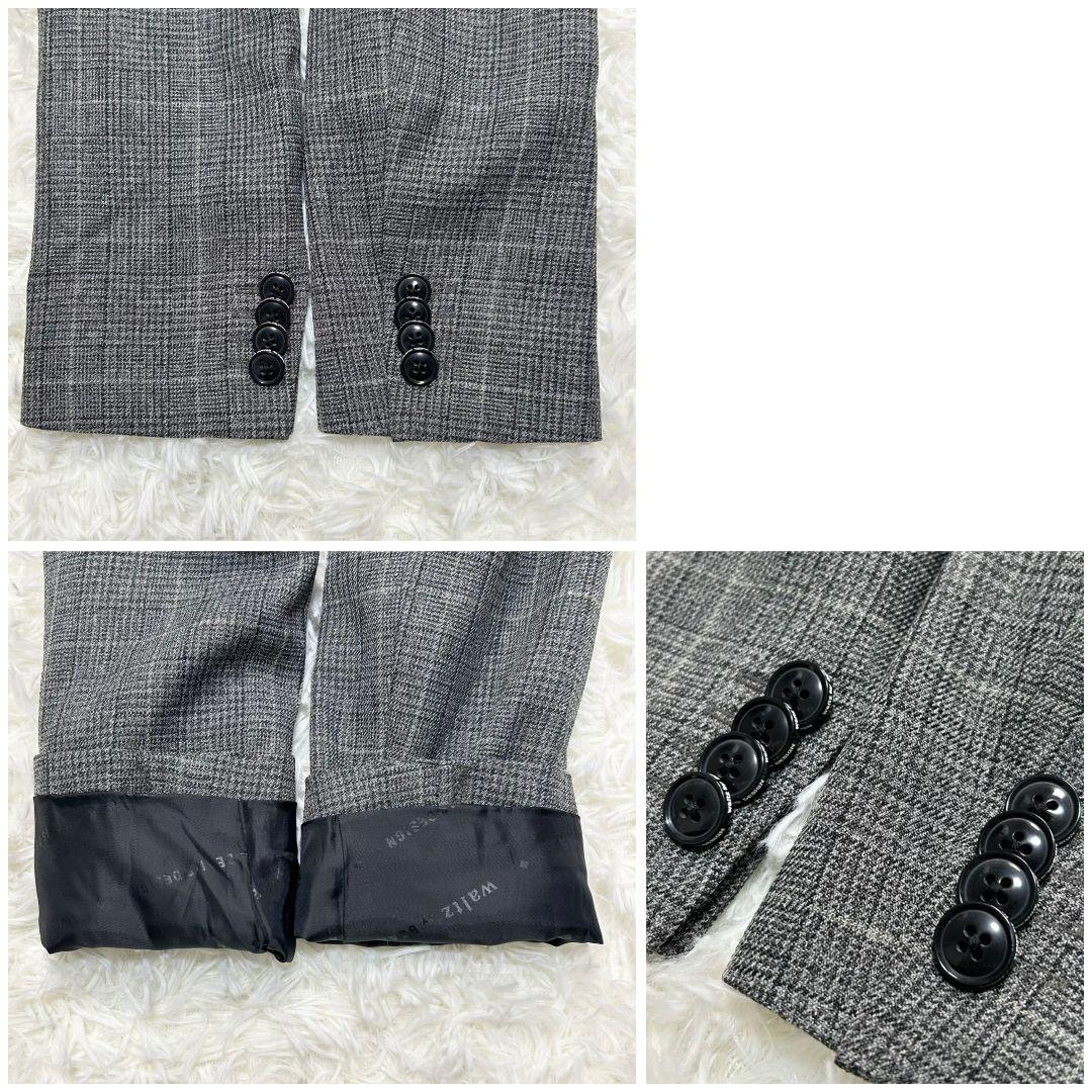 【美品】ワルツバイビームス フォーマル スーツ チェック グレー 男の子 130