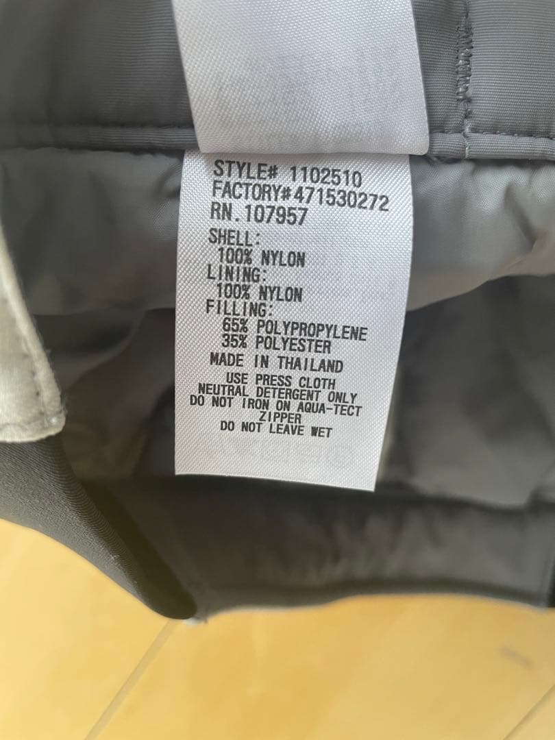 モンベル ドライテックインシュレーテッドパンツ 　Мサイズ　ライトグレー