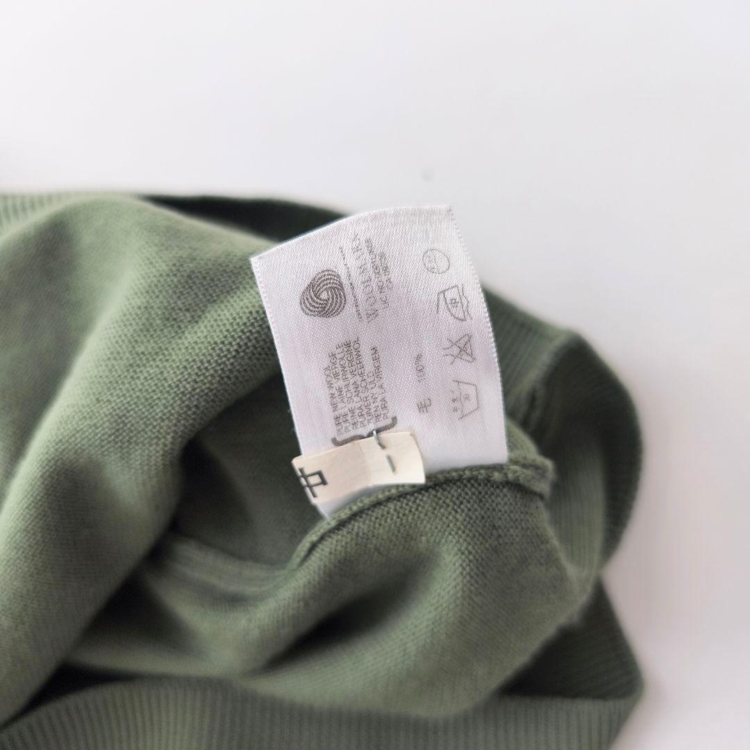 ジョンスメドレー　メリノウール　M ニットポロ　モスグリーン