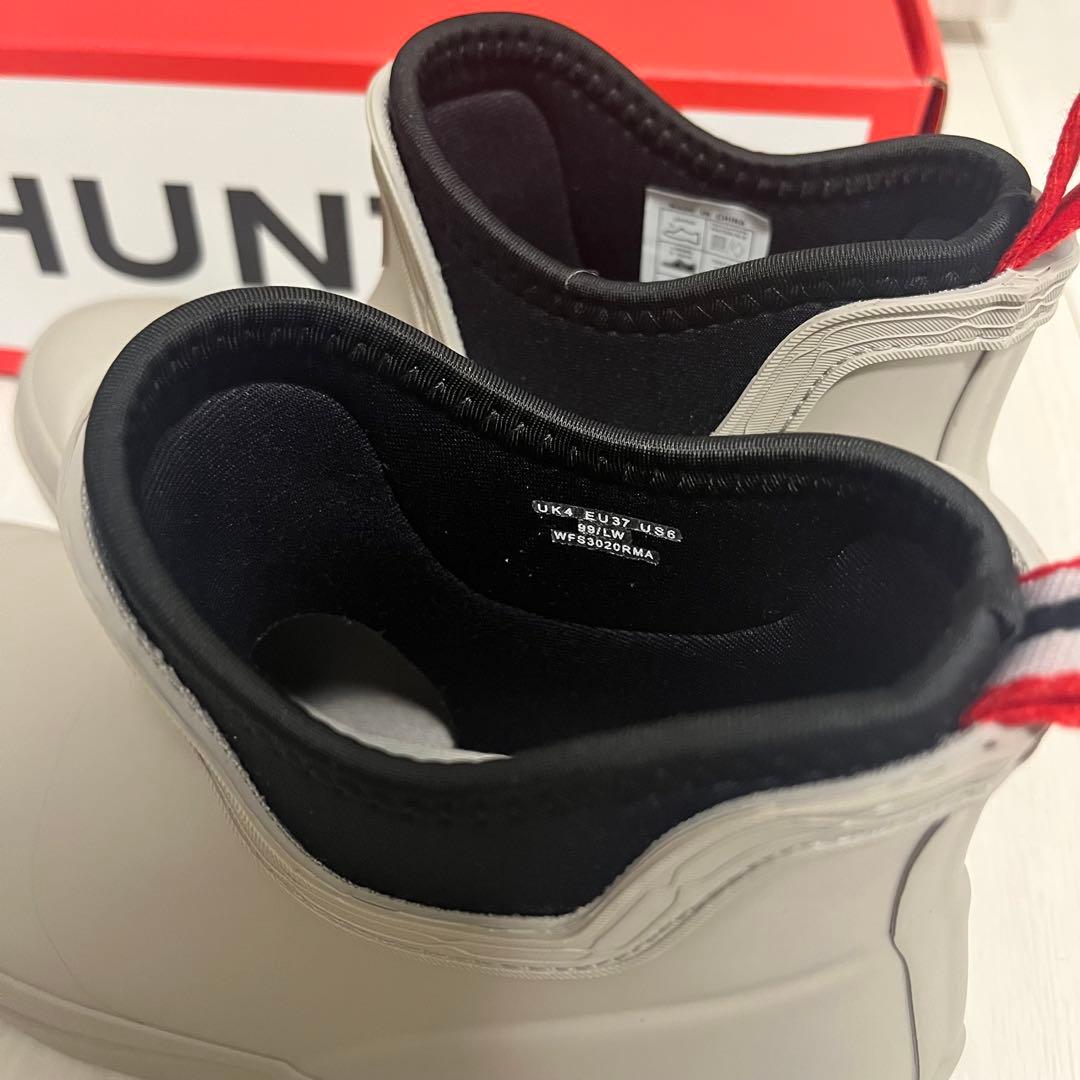 【極美品・試着のみ】HUNTER ショートレインブーツ グレー UK4 23cm