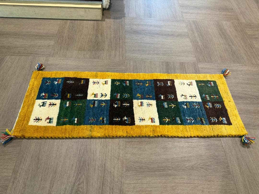 120x42cm ペルシャギャッベ ランナー (ギャベ) ペルシャ絨毯 ギャッベ