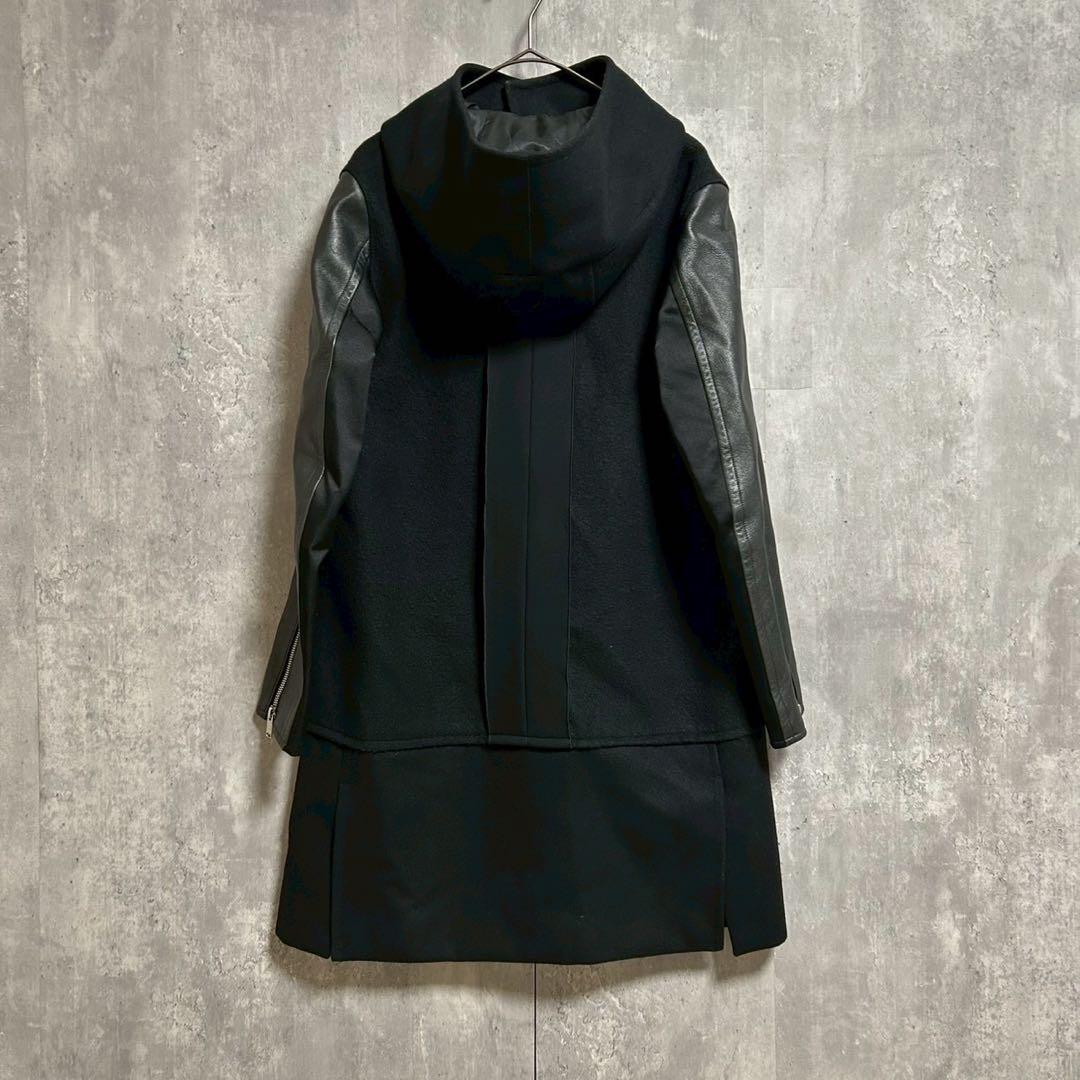専用undercover アンダーカバー 袖レザー ダッフルコート アウター 黒