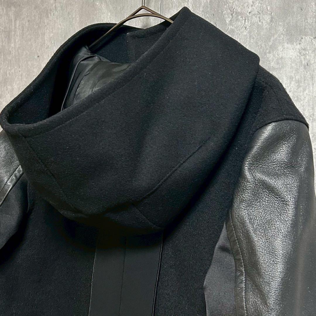 専用undercover アンダーカバー 袖レザー ダッフルコート アウター 黒