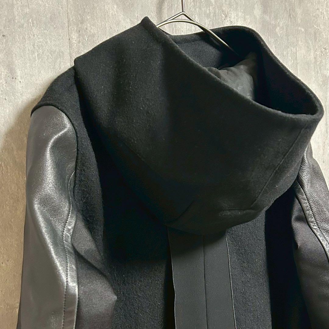 専用undercover アンダーカバー 袖レザー ダッフルコート アウター 黒