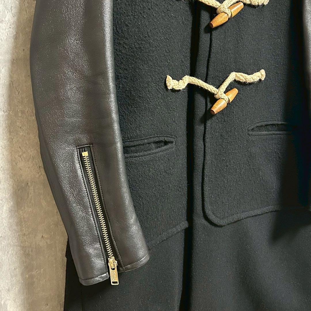 専用undercover アンダーカバー 袖レザー ダッフルコート アウター 黒