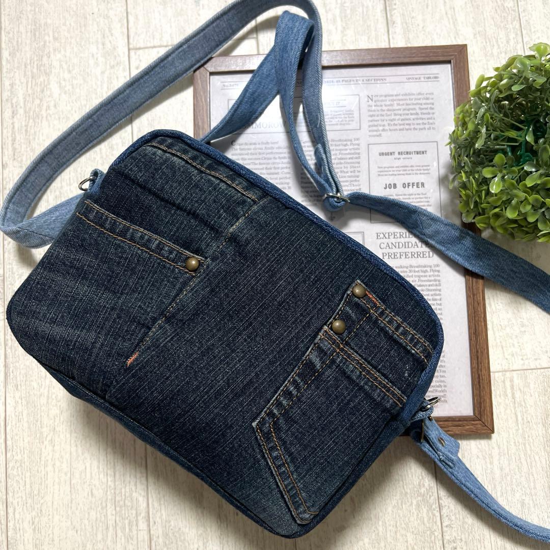 ぱーる☆ショルダーバッグ　デニムリメイク　ハンドメイド