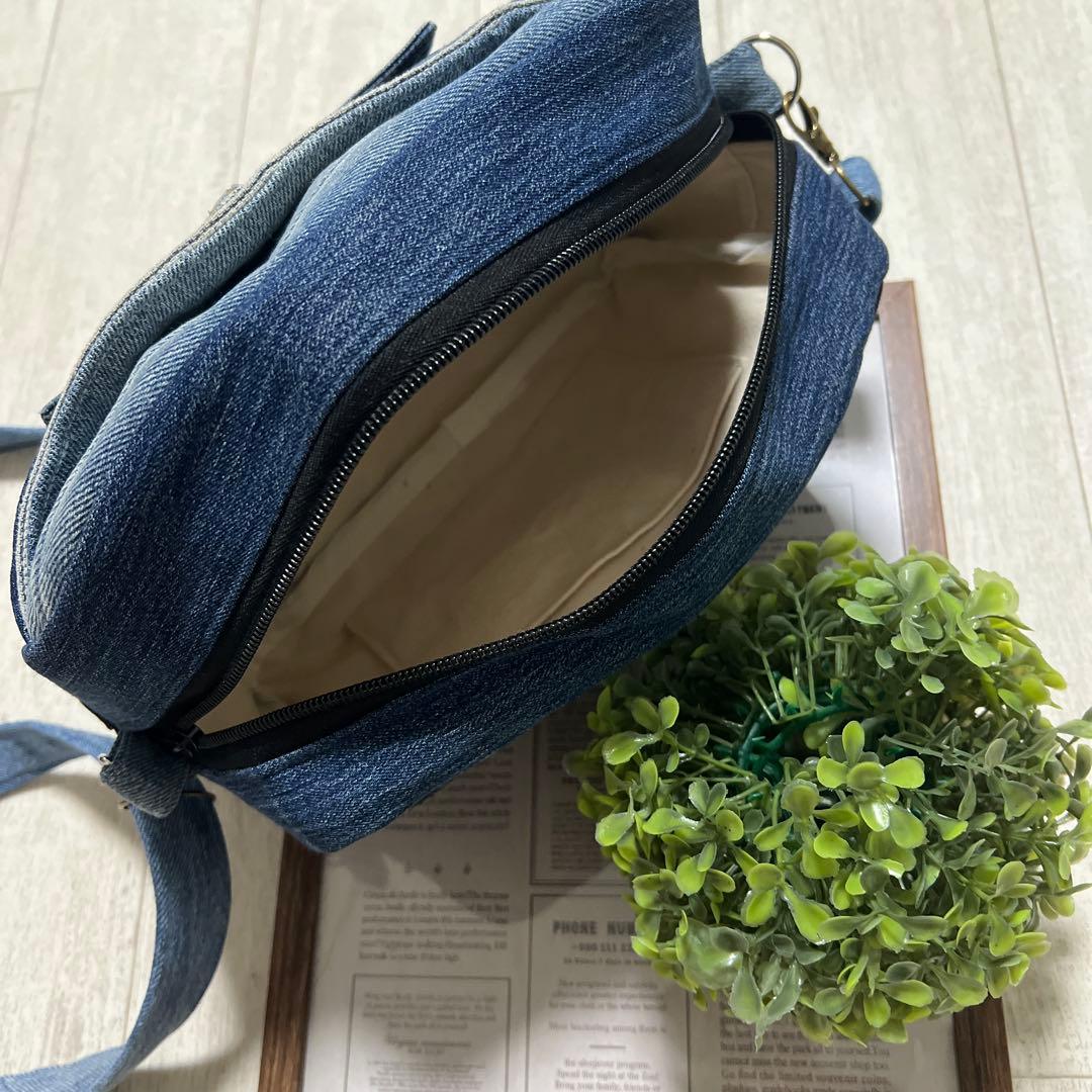 ぱーる☆ショルダーバッグ　デニムリメイク　ハンドメイド