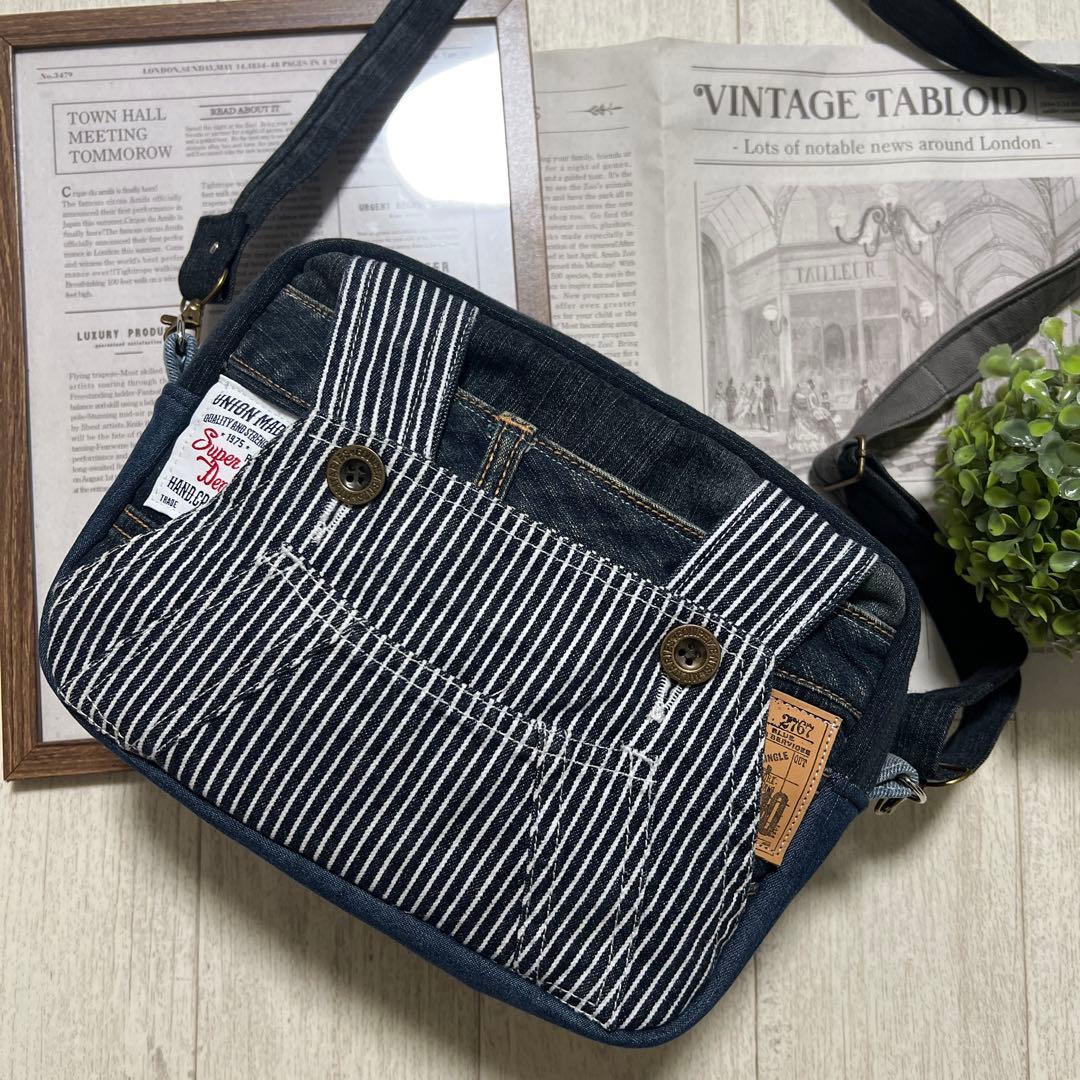 ぱーる☆ショルダーバッグ　デニムリメイク　ハンドメイド