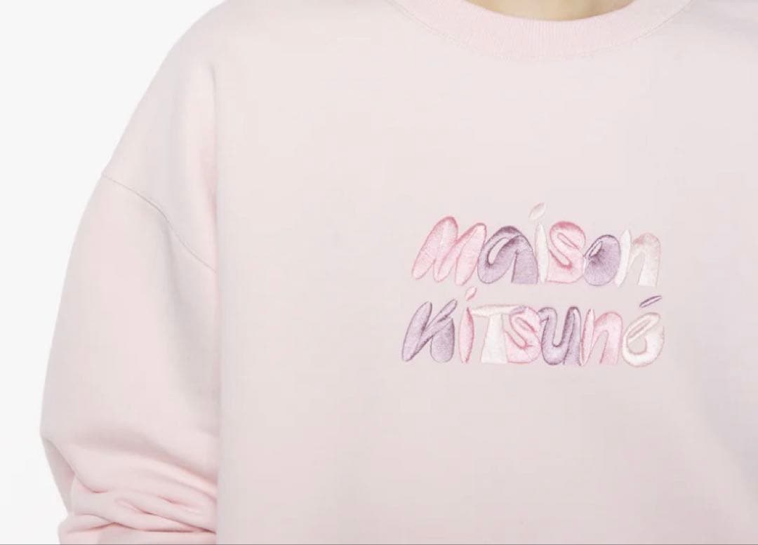 メゾンキツネ MAISON KITSUNE ピンク スウェット バブルロゴ
