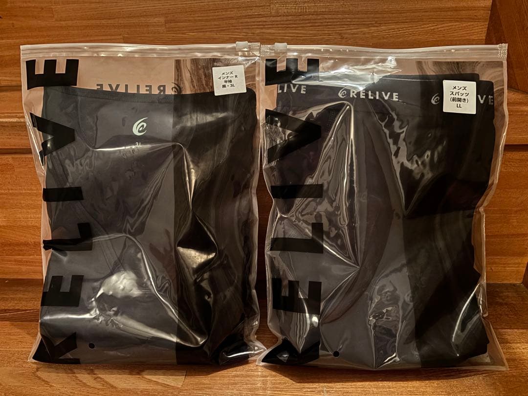 RELIVE　上下セット　インナーR半袖3L➕スパッツ(前開き)LL　リライブ