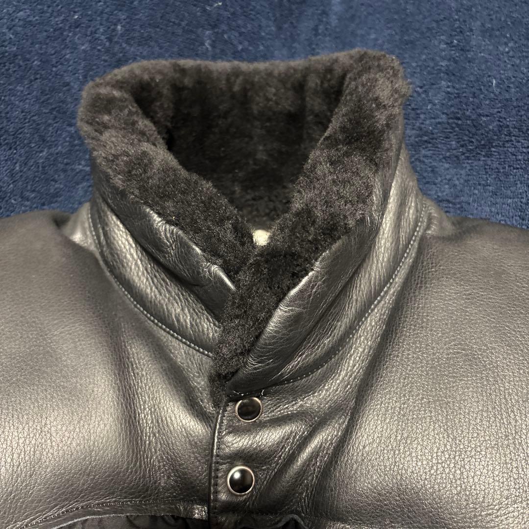 ロッキーマウンテンフェザーベッド　ジュンハシモト　ダウンベスト レザー　ブラック