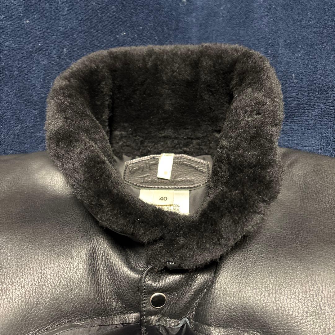 ロッキーマウンテンフェザーベッド　ジュンハシモト　ダウンベスト レザー　ブラック