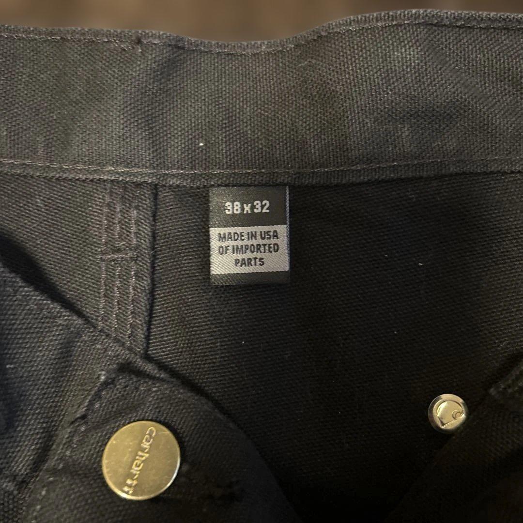 USA製 カーハート ブラック B136 W38L32 ダブルニー