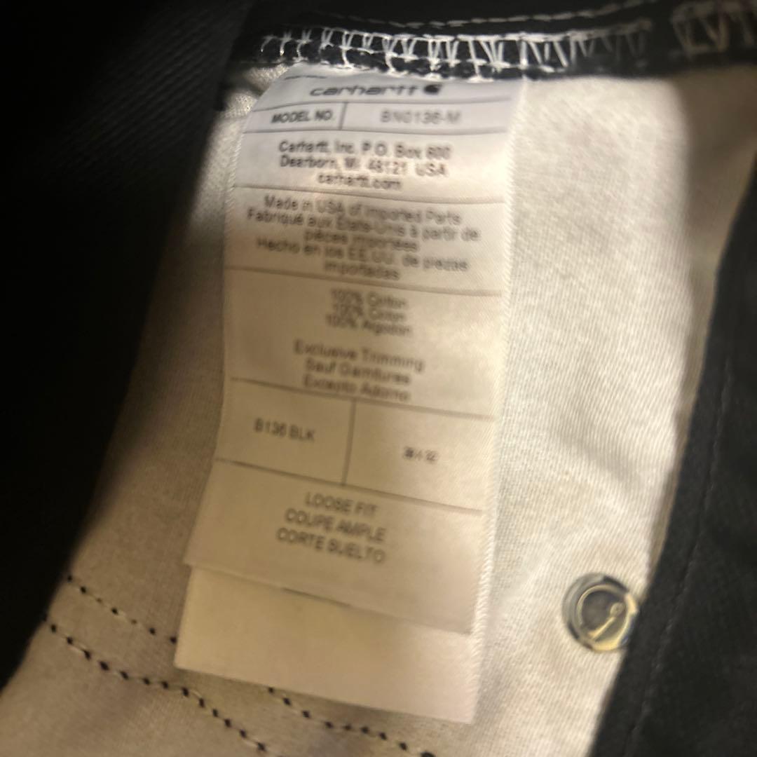 USA製 カーハート ブラック B136 W38L32 ダブルニー