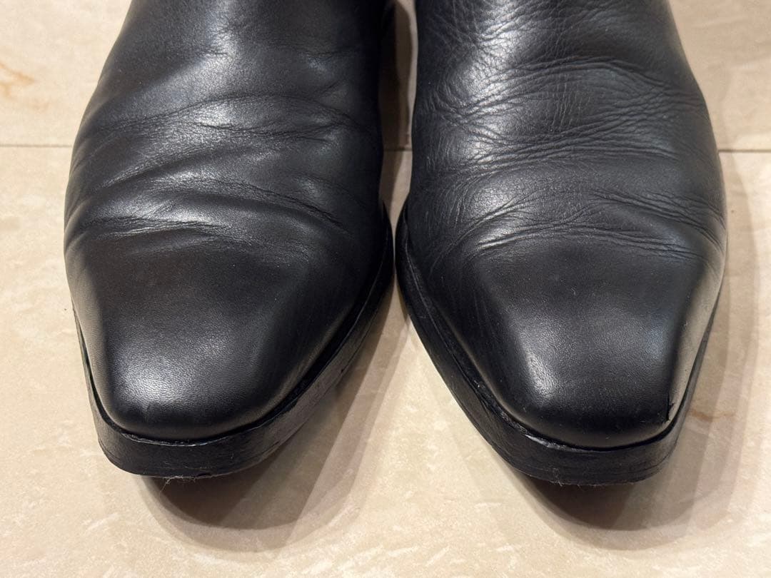 27cm GUCCI グッチ ブラックレザーブーツ メンズ イタリア製