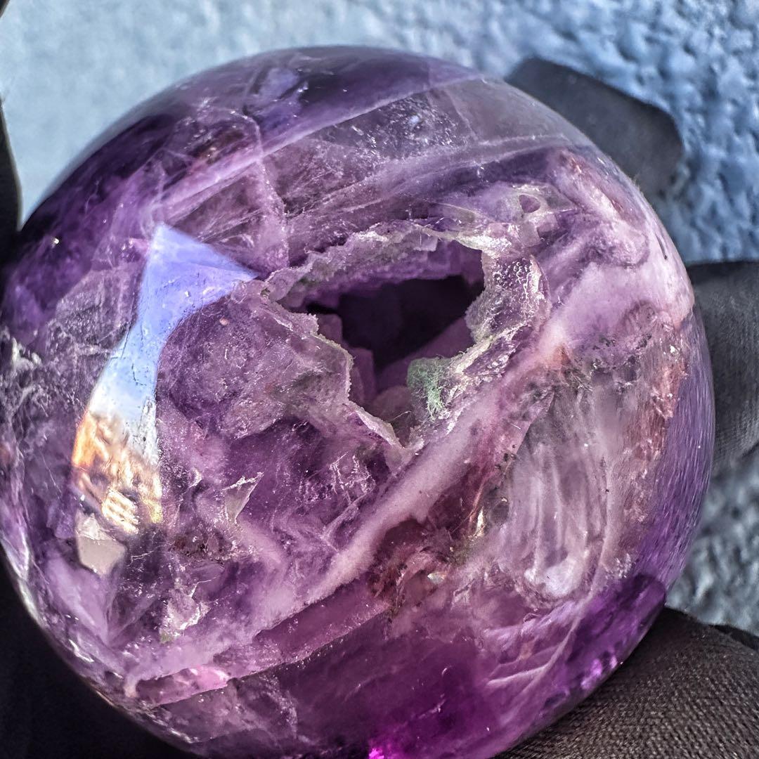 爆レア❗️レインボー☆フローライト 丸玉☆癒しパワーパワーストーン天然石A1153