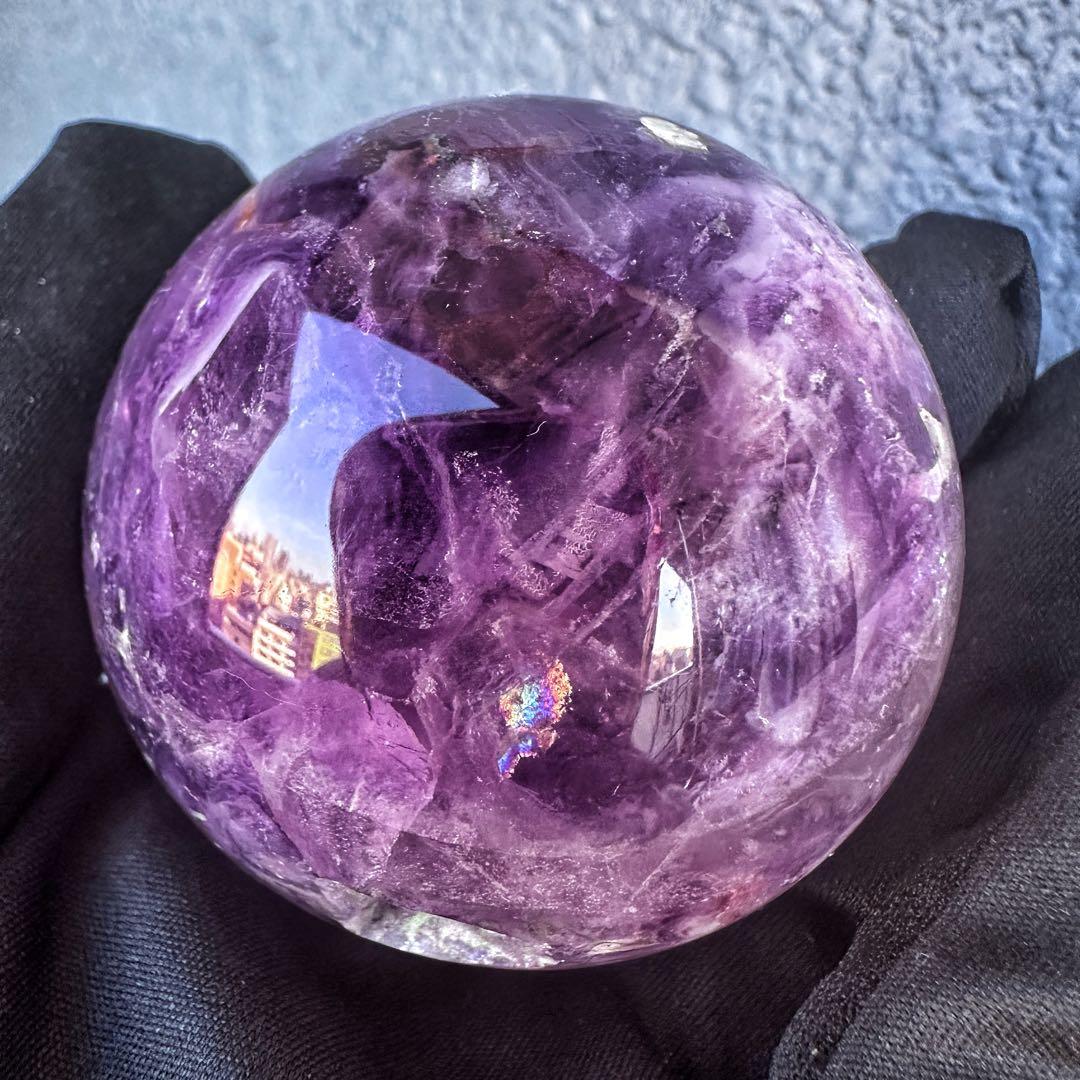 爆レア❗️レインボー☆フローライト 丸玉☆癒しパワーパワーストーン天然石A1153