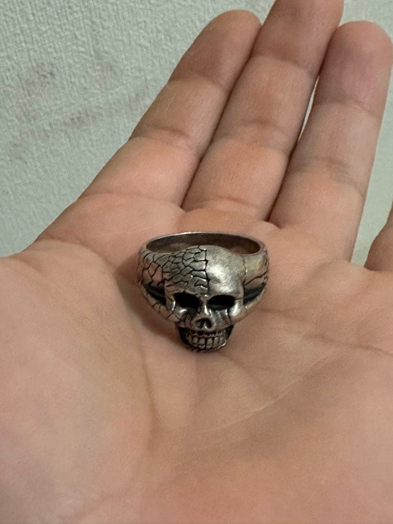 (925) スカルリングとウォレットチェーンセット