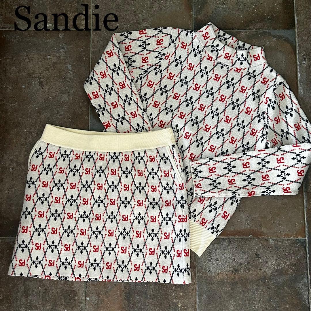 サンディ　Sandie セットアップ　ニット　セーター　スカート 総柄