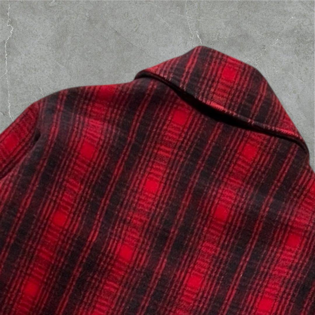 光 Woolrich バッファローチェックLウールハンティングジャケット