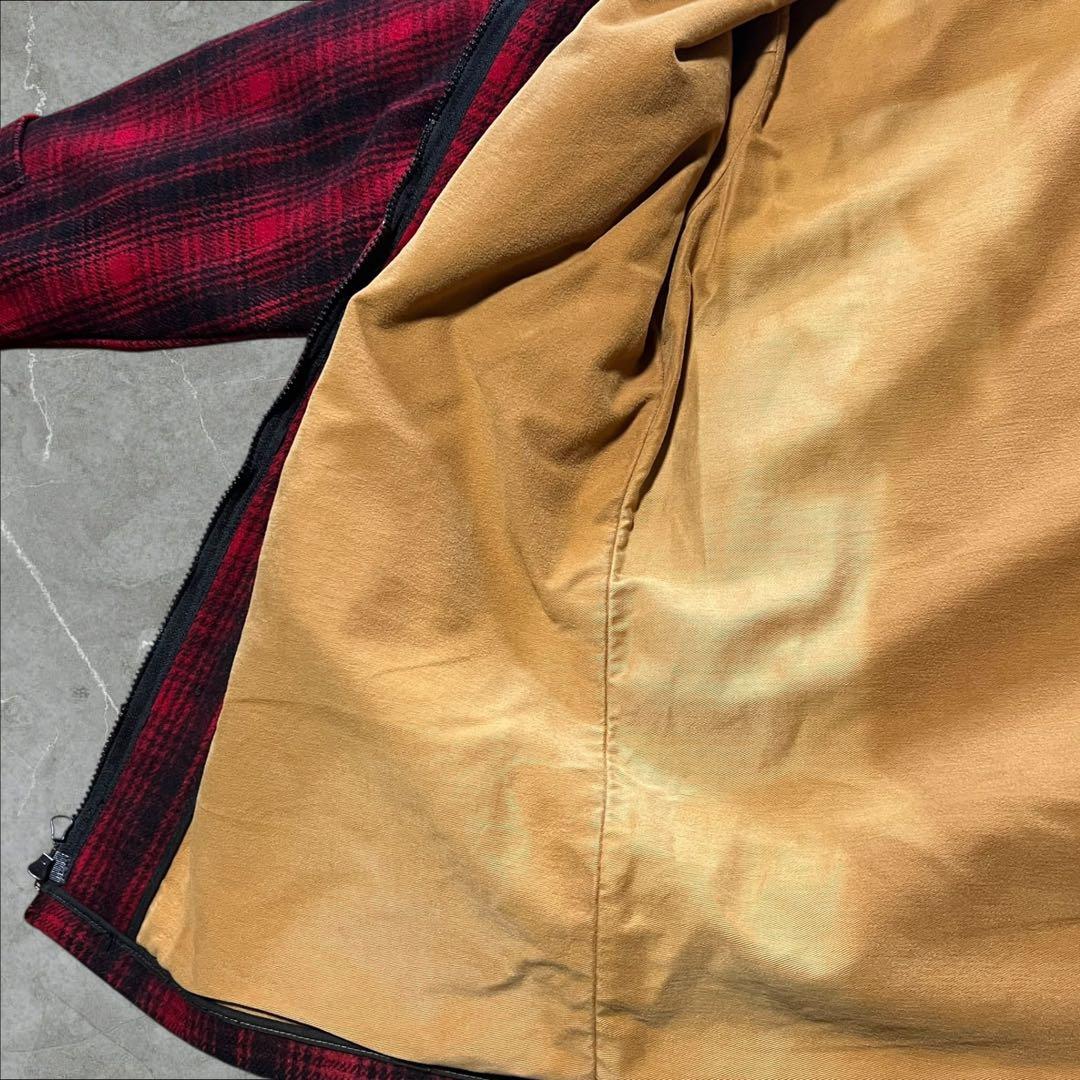 光 Woolrich バッファローチェックLウールハンティングジャケット