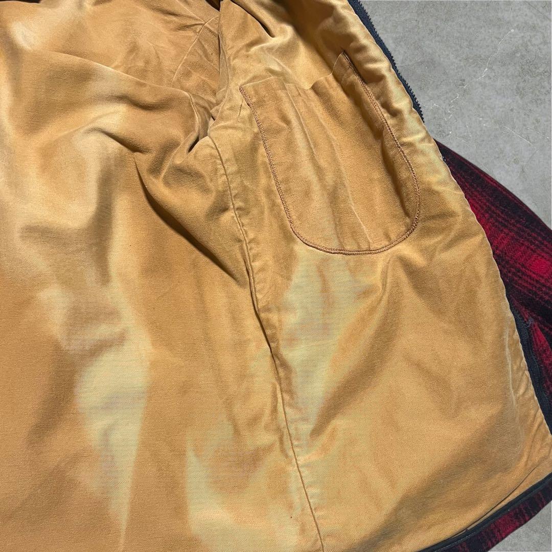 光 Woolrich バッファローチェックLウールハンティングジャケット