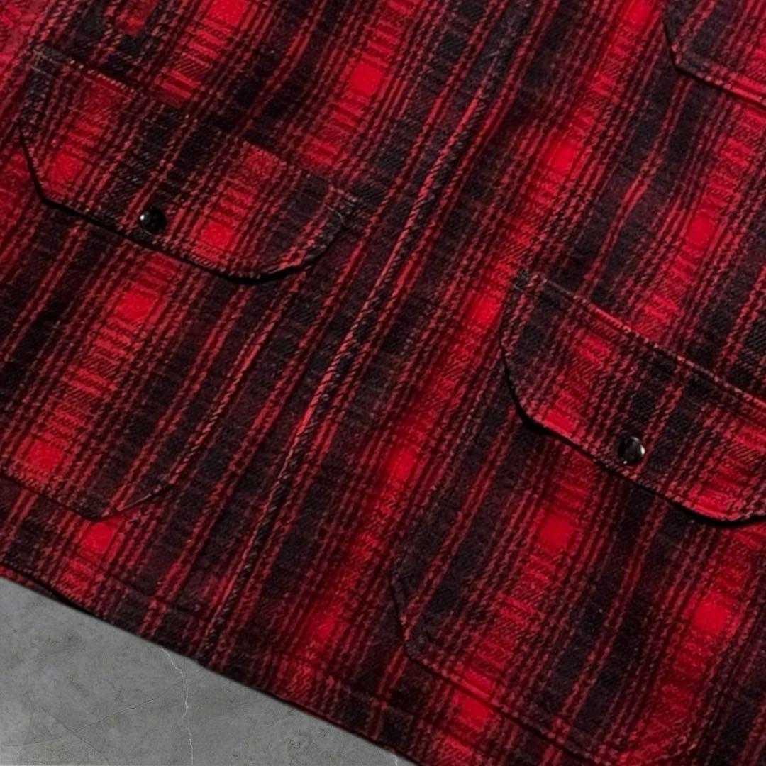 光 Woolrich バッファローチェックLウールハンティングジャケット