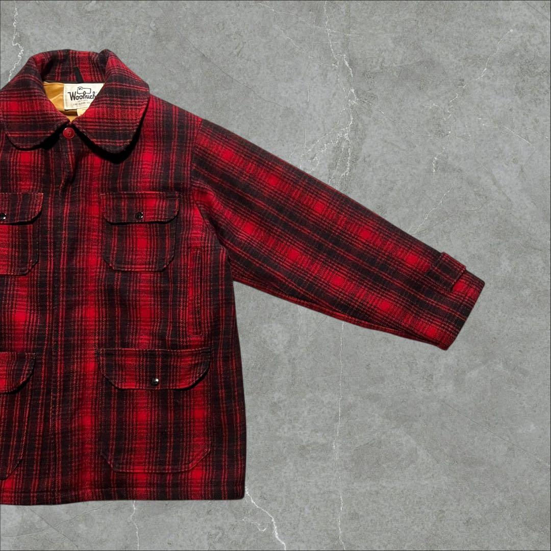 光 Woolrich バッファローチェックLウールハンティングジャケット