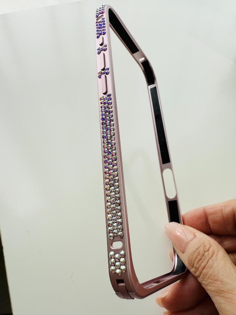 【値下げ】ピンク ストーン装飾 バンパーフレーム