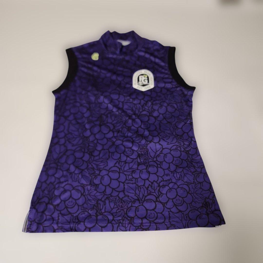 パーリーゲイツのRG ブドウ柄 紫色 シャツとフリルスカート