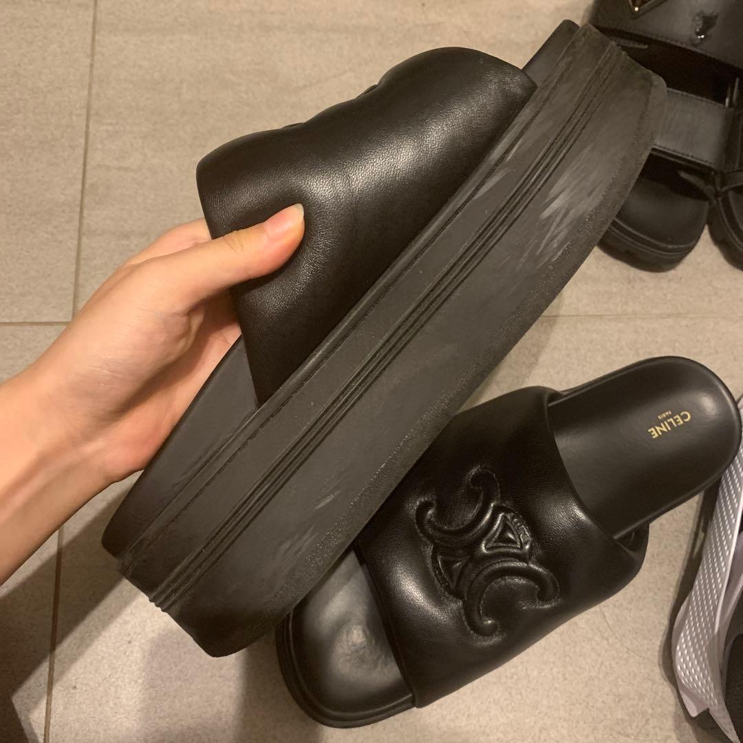 CELINE ブロックスライド トリオンフ / ラムスキン