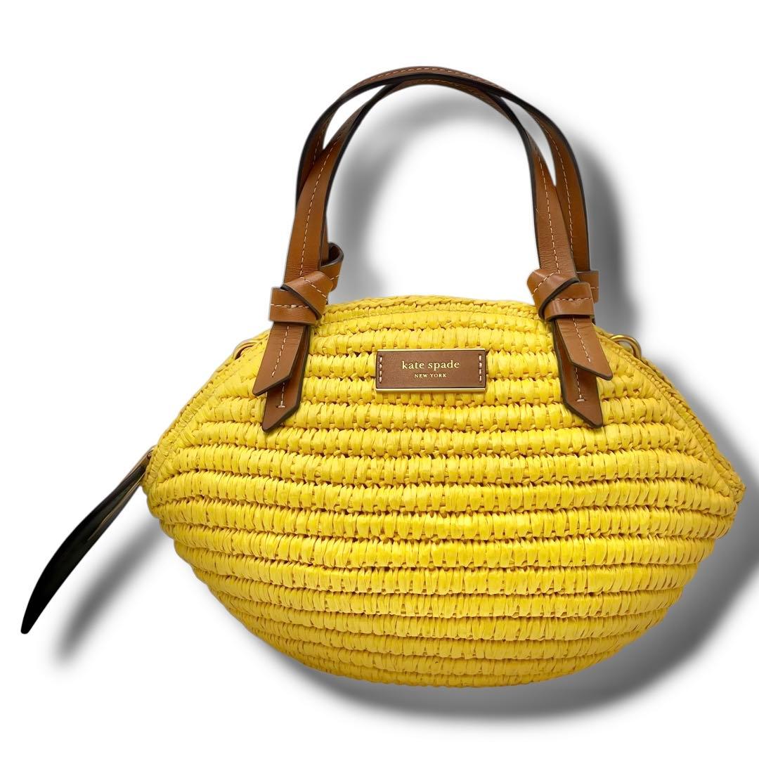 ケイトスペード レモン ドロップ ストロー クロスボディ トートバッグ 3D