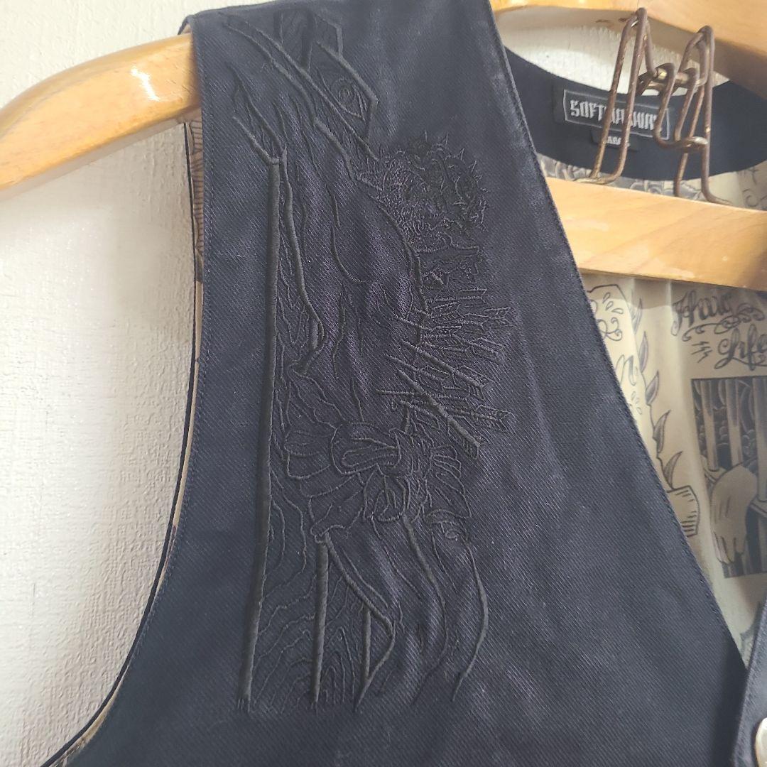 ソフトマシーン SOFTMACHIME タトゥー 総柄 ベスト L