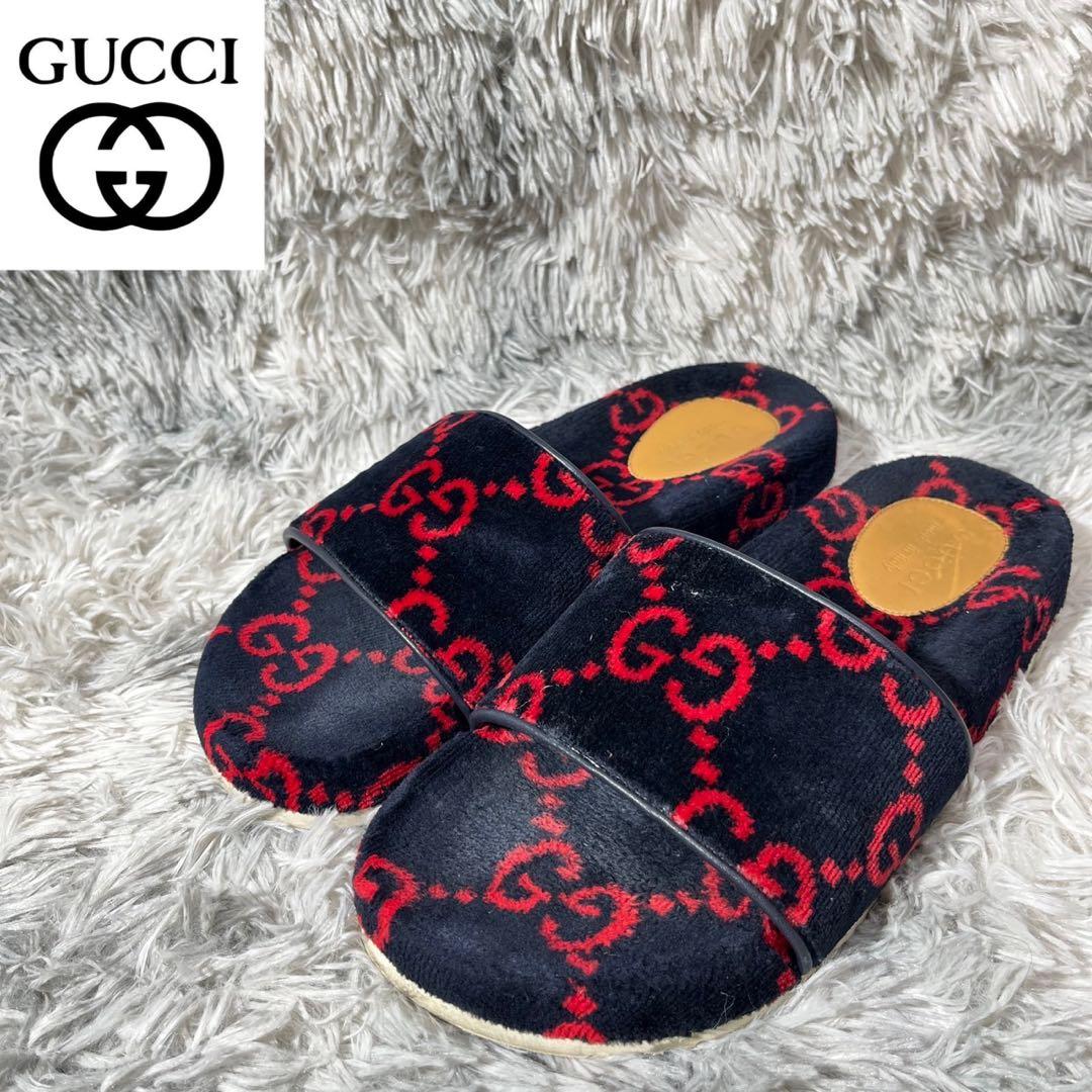 [大人気]　グッチ　GUCCI　テリークロススライドサンダル　GG柄　総柄