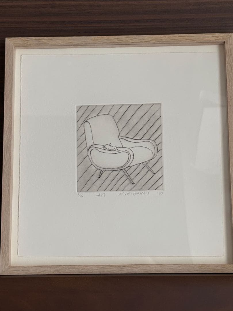 大橋歩　版画　椅子