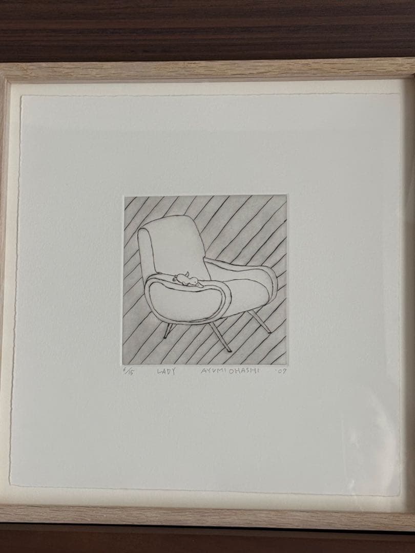 大橋歩　版画　椅子