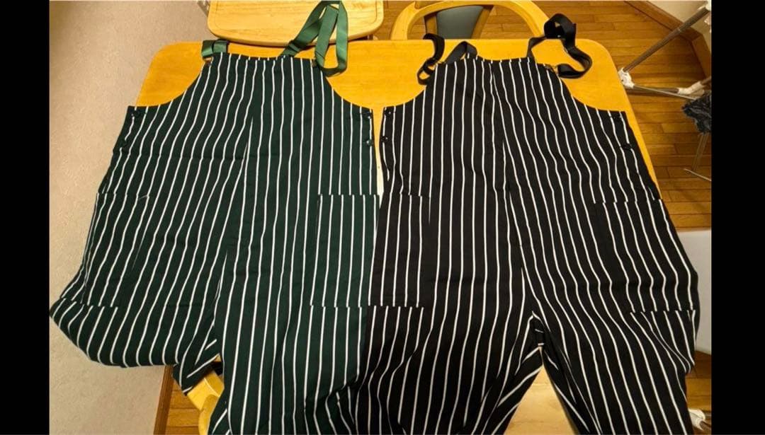 【２着セット】Cookman オーバーオール XL　ブラック＆グリーン