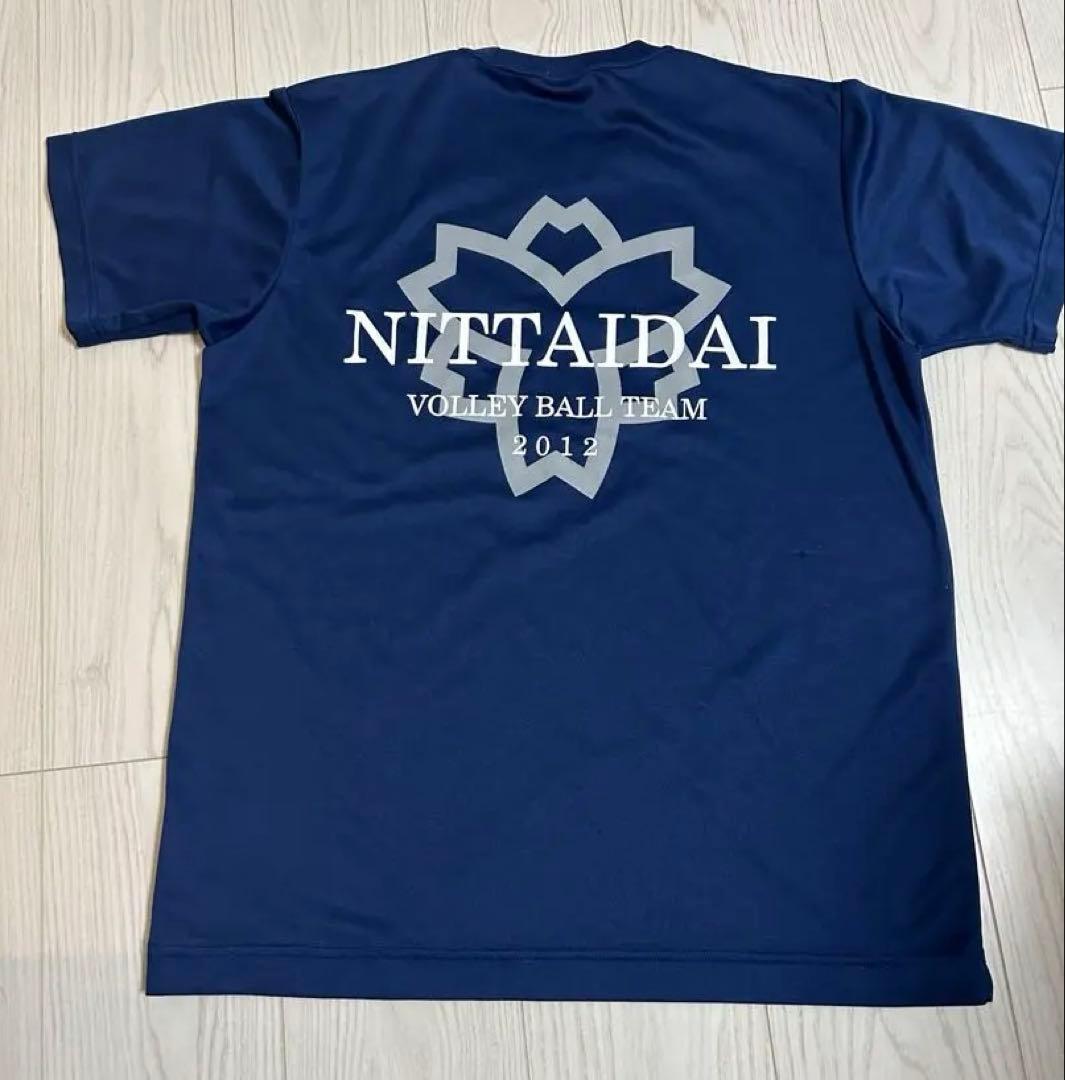 てくてく　 日体大バレーボール　チームシャツ 練習着　紺　値下げしました