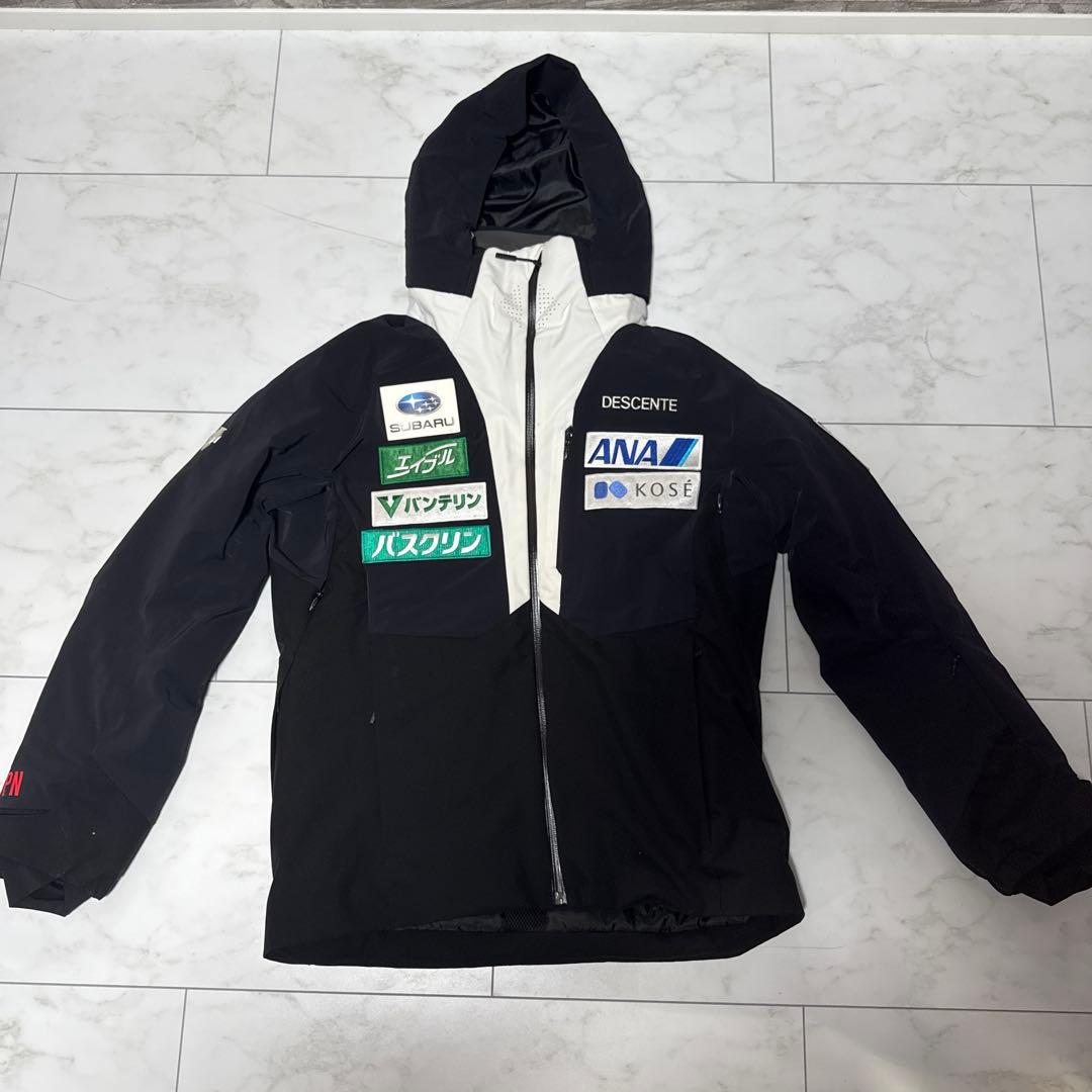 DESCENTE スキーウェア フード付き 黒 JAPAN
