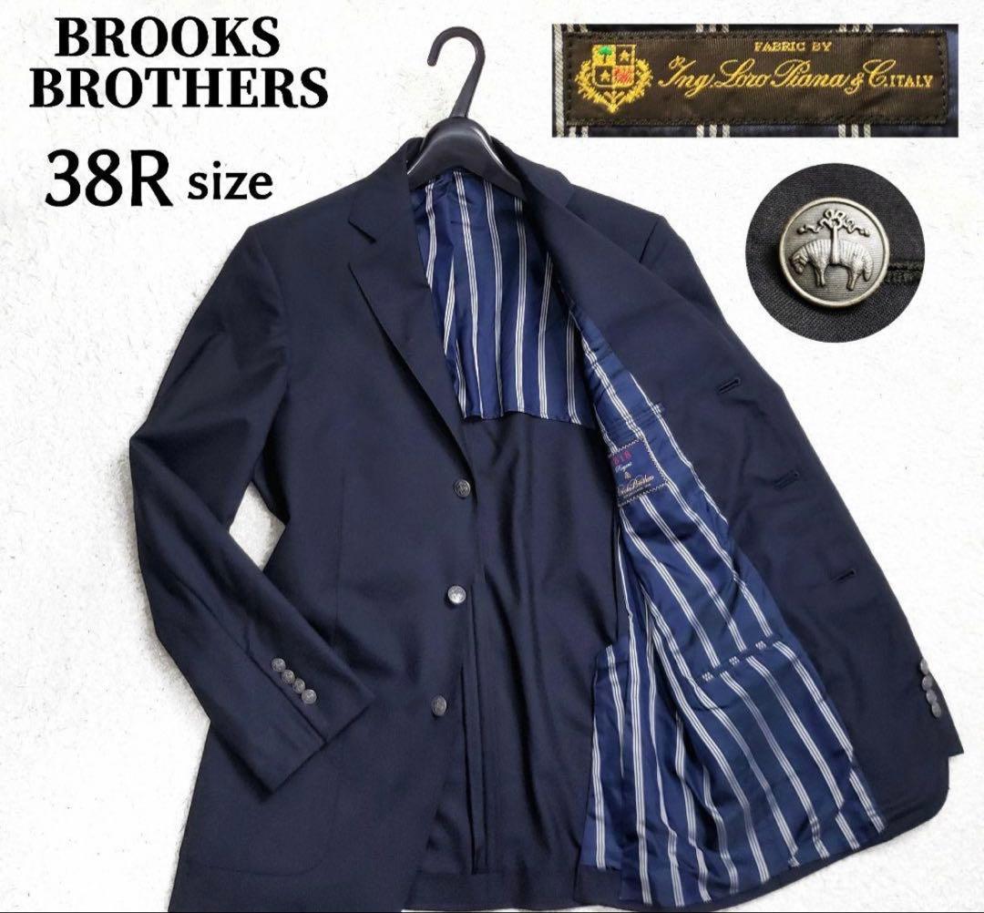 【極希少/USA製】ブルックスブラザーズ 1818 ロロピアーナ 紺ブレ 38R