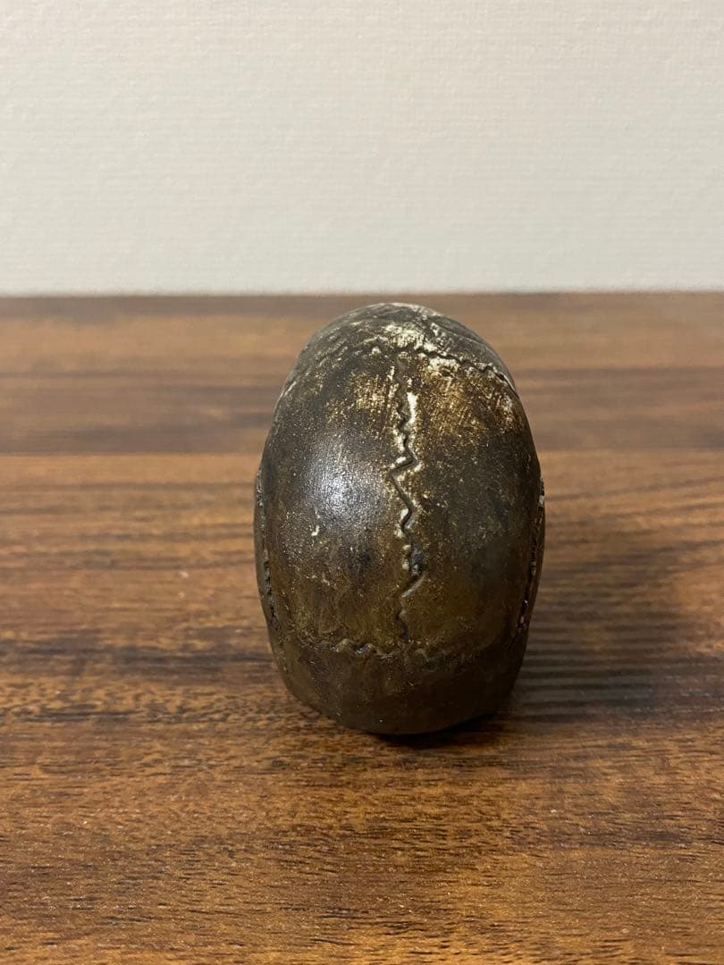 骨董髑髏陶器製スカル ダークブラウン