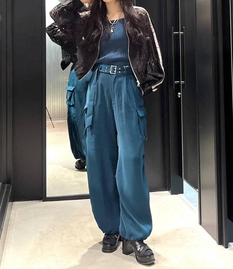 【新品タグ付き】HARE　2WAYトロミワイドカーゴパンツ　グリーン