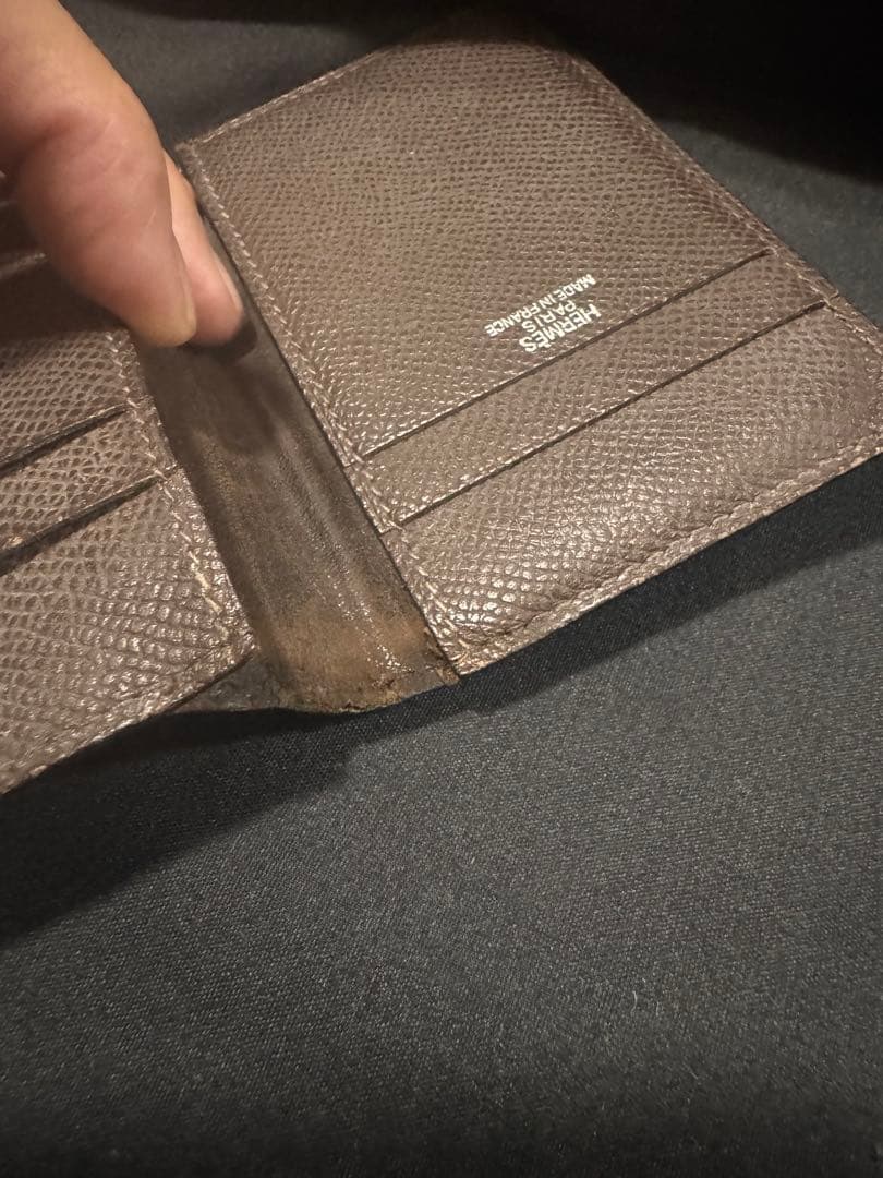 HERMES エルメス ブラウン レザー 名刺入れ カードケース