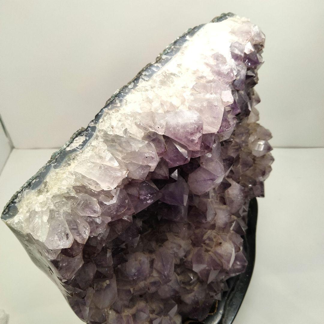 Y329 縁起物 ウルグアイ産 アメジスト 高さ28㎝ 総重量6.9㎏ 唐木台付